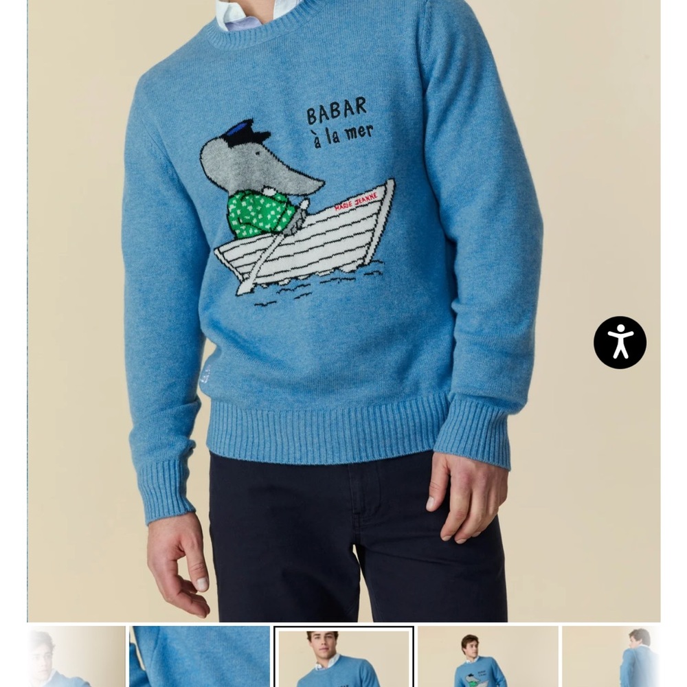 Rowing Blazers Babar Cashmere Sweater Light Blue